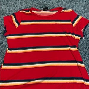 Plus Size Rainbow Stripe Tee